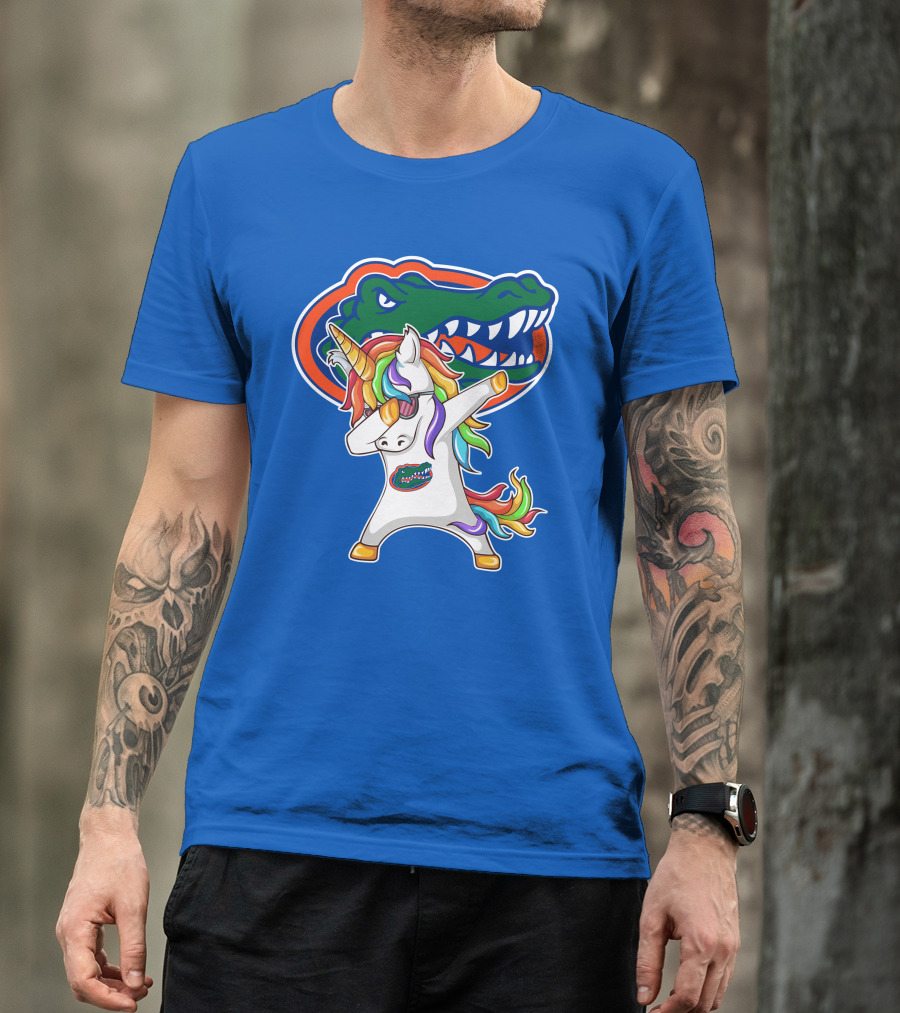 Florida Gators Dabbing Unicorn Rainbow Mane T-Shirt