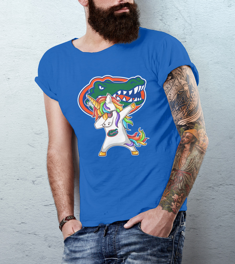 Florida Gators Dabbing Unicorn Rainbow Mane T-Shirt