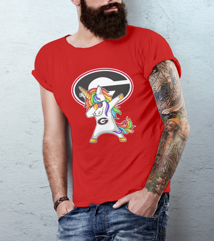 Georgia Bulldogs Dabbing Unicorn T-Shirt