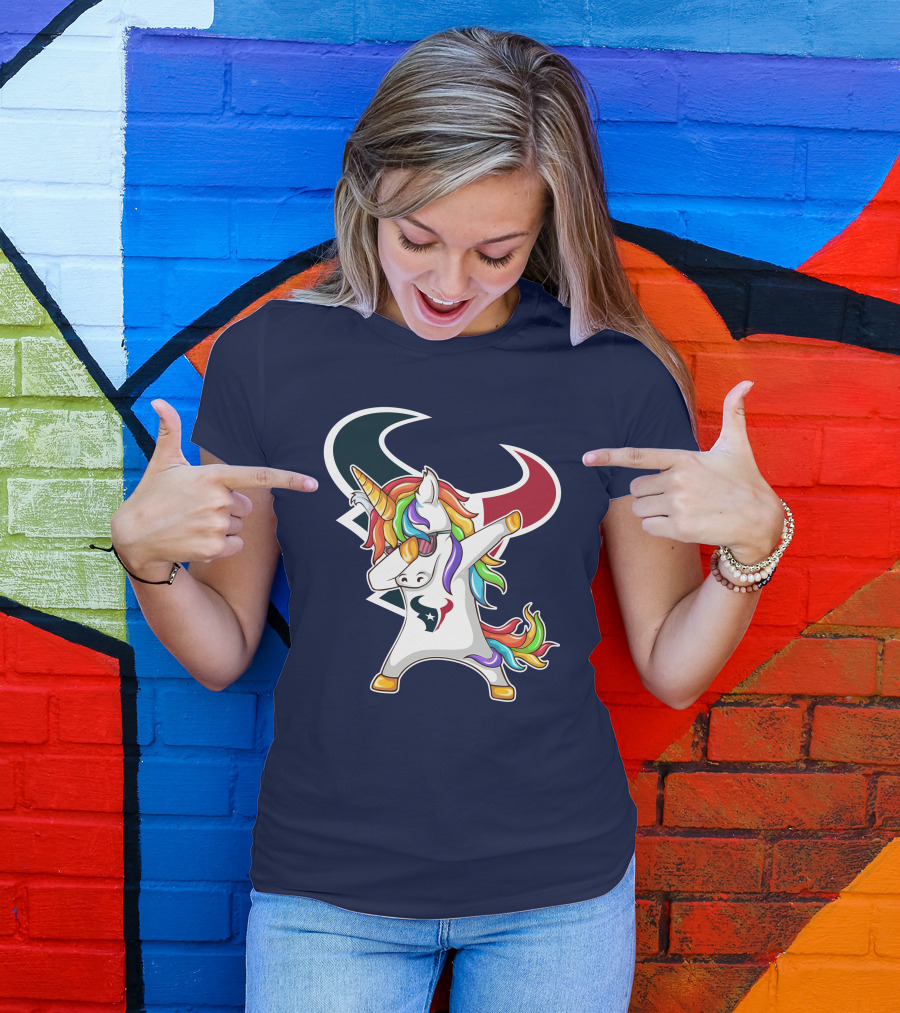 Houston Texans Unicorn Dabbing NFL Pride T-Shirt