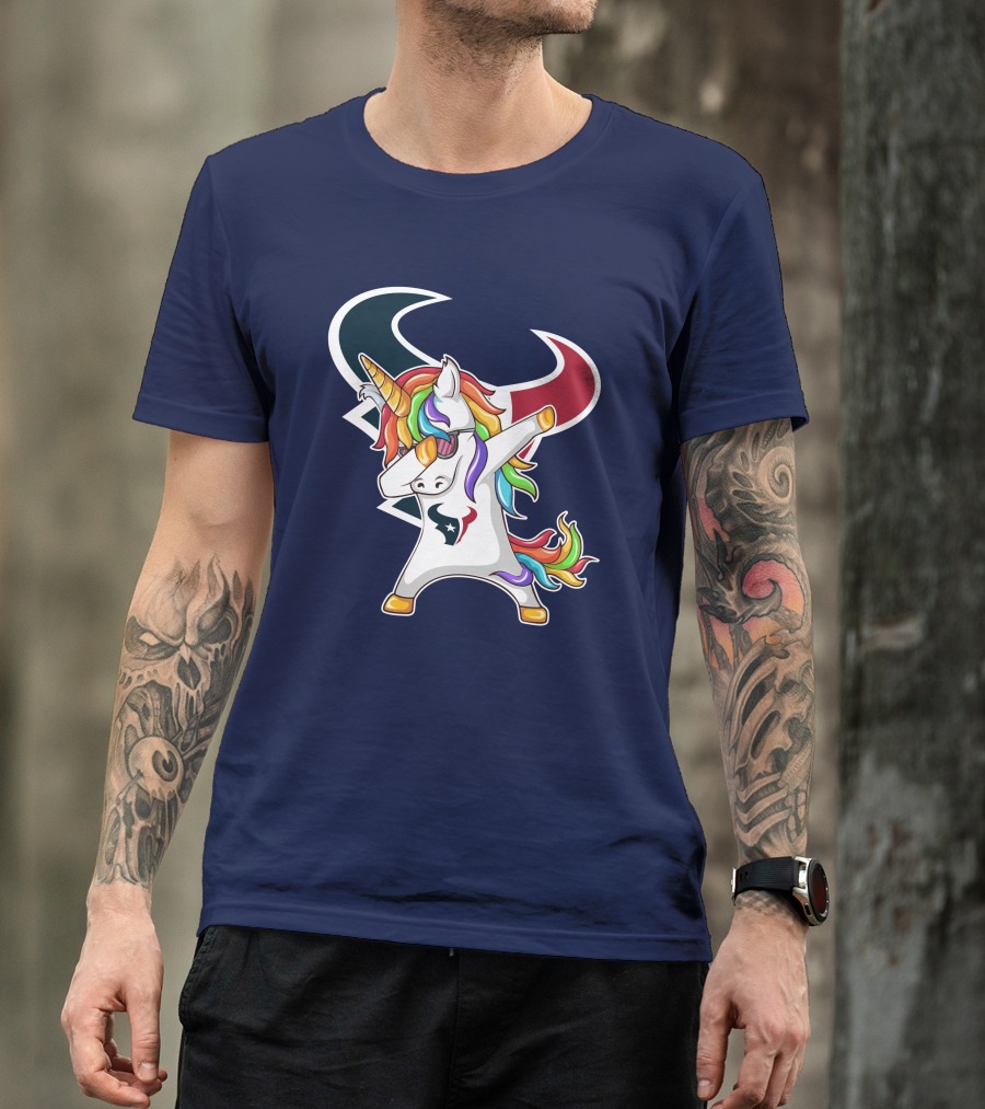 Houston Texans Unicorn Dabbing NFL Pride T-Shirt