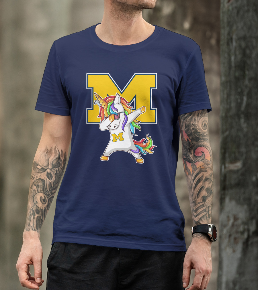 Michigan Wolverines Unicorn Dabbing M T-Shirt