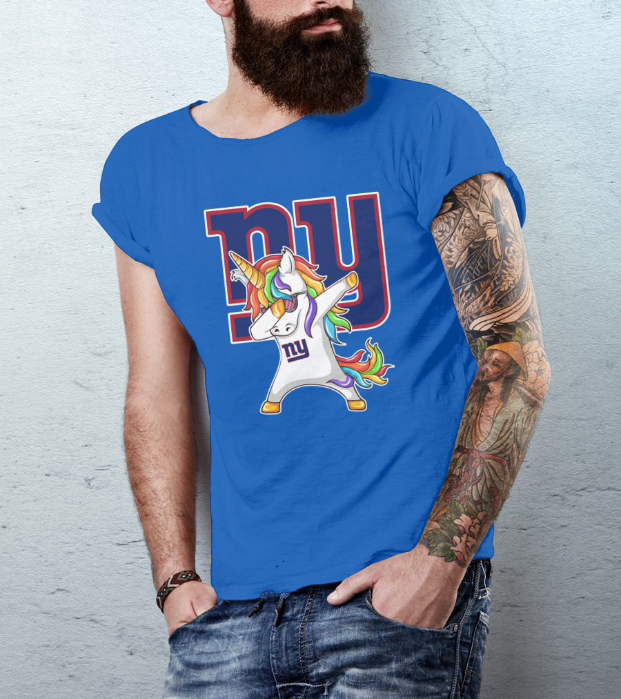 NY Giants Rainbow Unicorn Dab T-Shirt