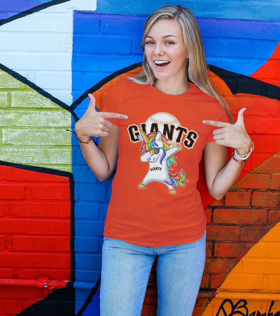 San Francisco Giants Unicorn Dabbing Baseball T-Shirt
