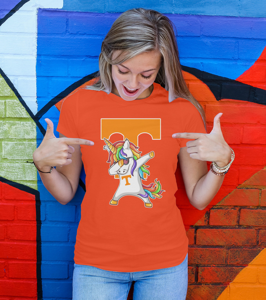 Tennessee Volunteers Dabbing Unicorn With Iconic Orange T T-Shirt