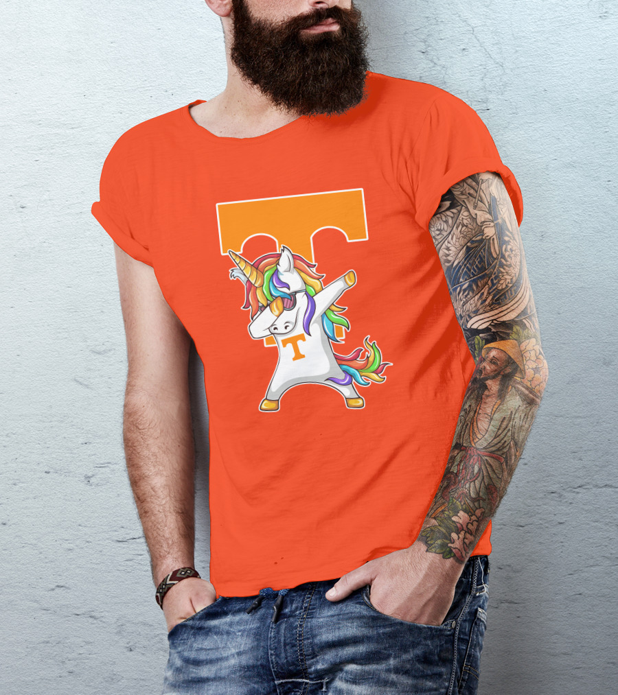 Tennessee Volunteers Dabbing Unicorn With Iconic Orange T T-Shirt