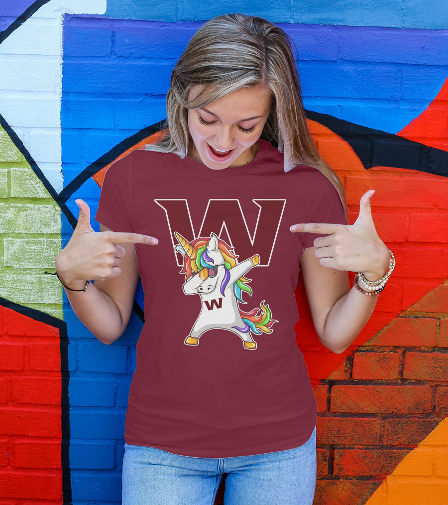 Washington Football Team Unicorn Dabbing W T-Shirt