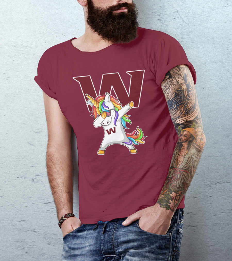 Washington Football Team Unicorn Dabbing W T-Shirt