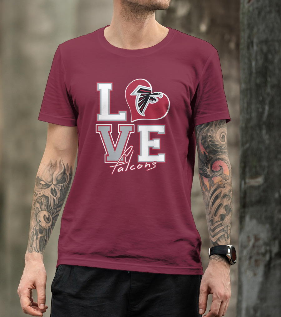 LOVE Atlanta Falcons Heart T-Shirt
