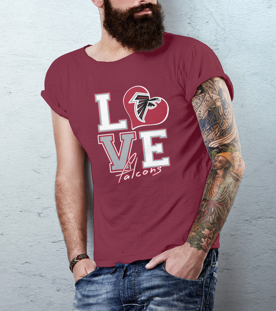 LOVE Atlanta Falcons Heart T-Shirt