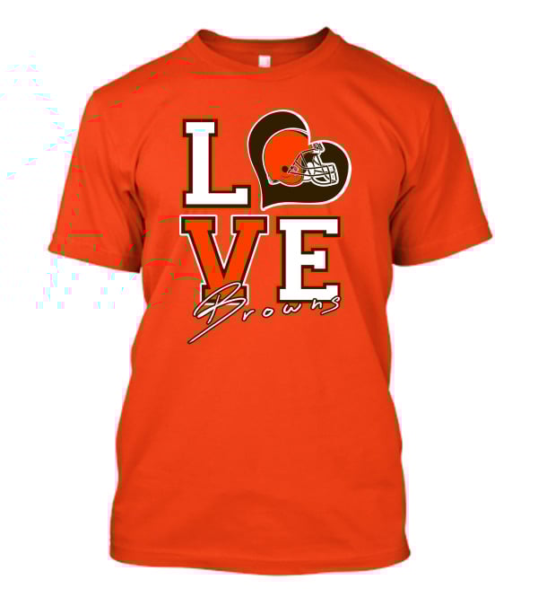 LOVE Browns Football Helmet Heart T-Shirt