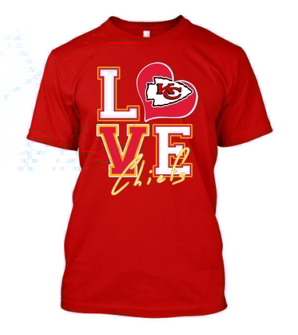 LOVE Chiefs KC Arrowhead Heart T-Shirt