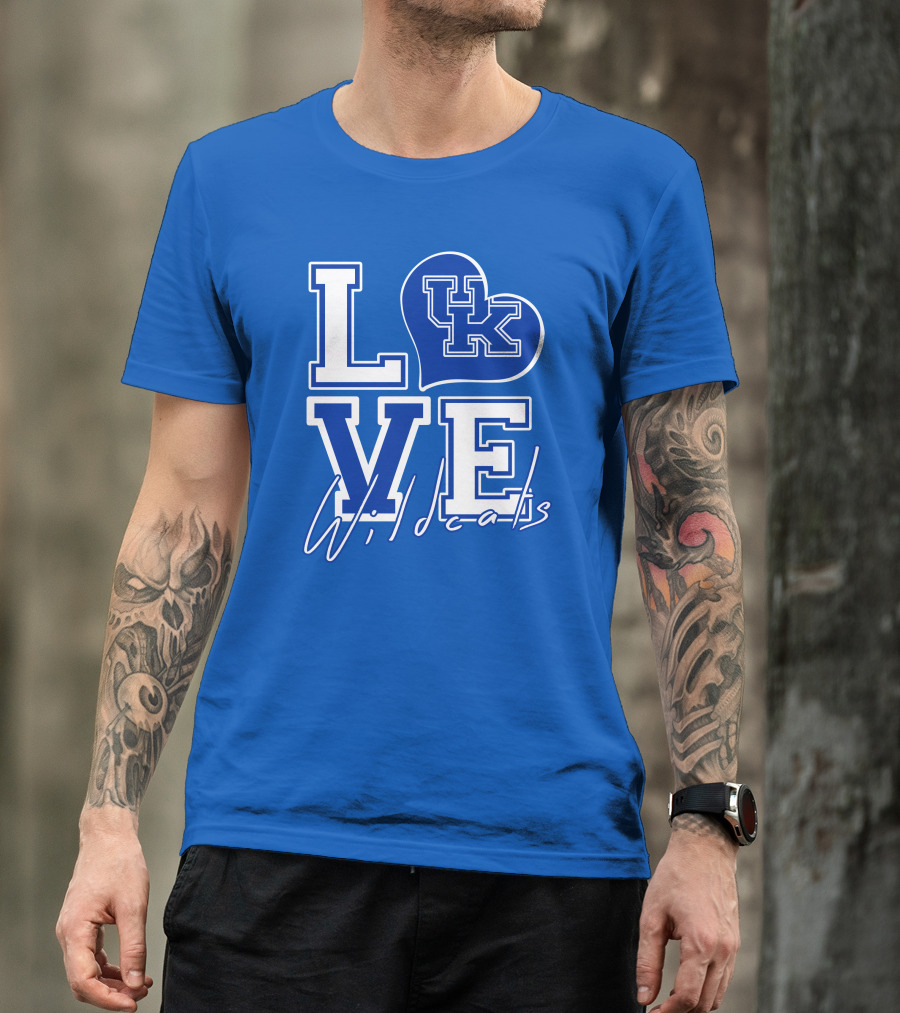 LOVE Kentucky Wildcats UK Heart Wildcats T-Shirt