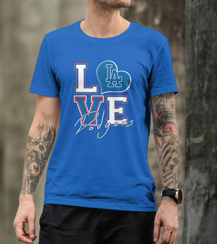LOVE LA Dodgers Heart T-Shirt