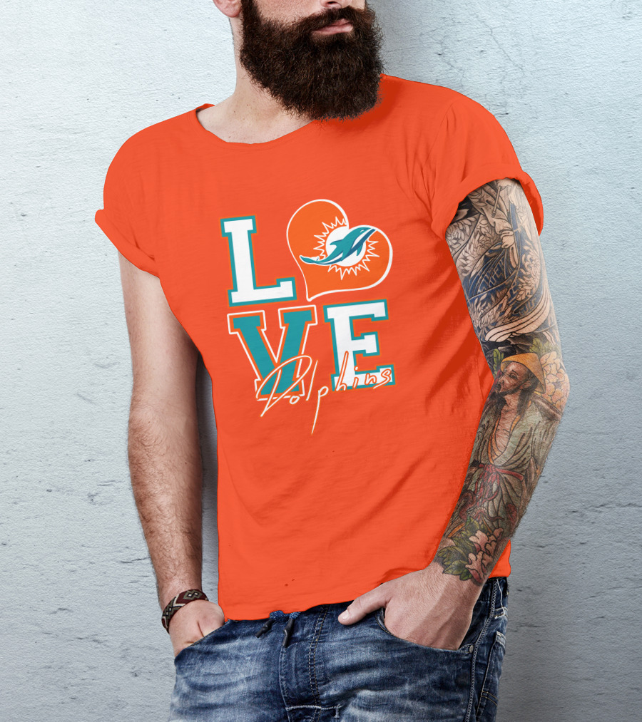 LOVE Dolphins Miami Heart T-Shirt