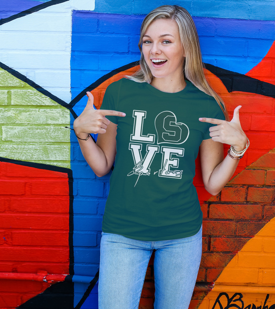 Love Spartans Michigan State Heart T-Shirt