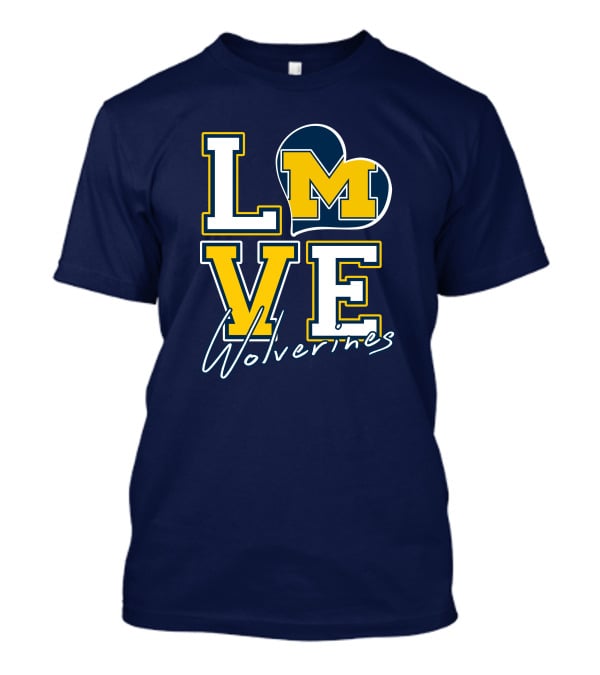 Love Michigan Wolverines Heart T-Shirt