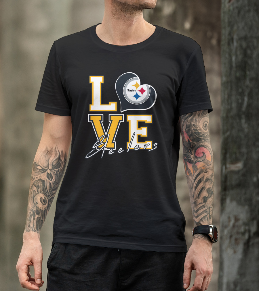 Steelers Love Pittsburgh Steelers Heart T-Shirt