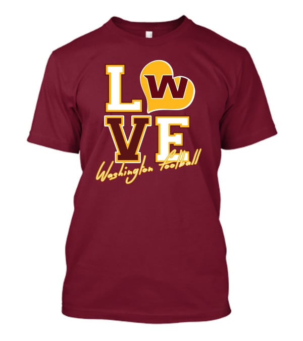 Washington Football Love W Heart T-Shirt