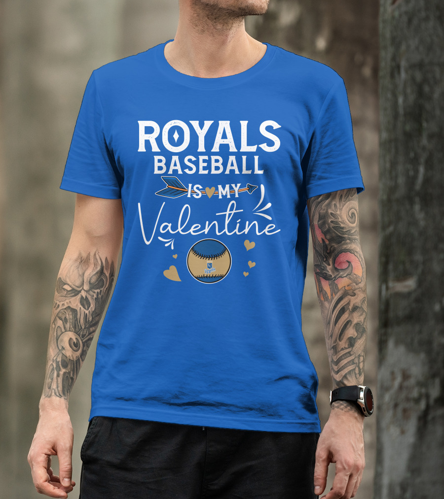 Kansas City Royals Baseball Is My Valentine With Heart And Arrow T-Shirt