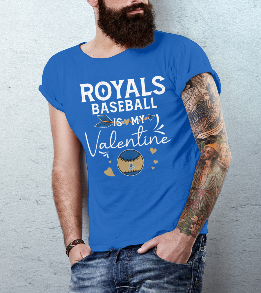 Kansas City Royals Baseball Is My Valentine With Heart And Arrow T-Shirt
