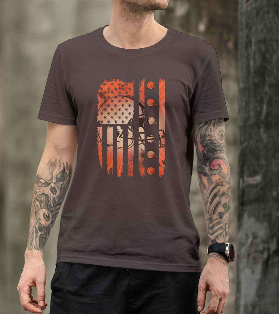 Cleveland Browns Helmet American Flag Edition T-Shirt