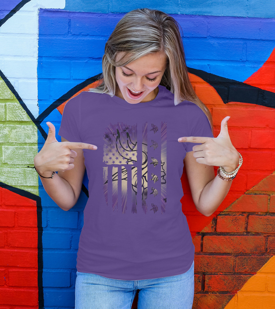 Minnesota Vikings American Flag Stars And Stripes Football Fan T-Shirt