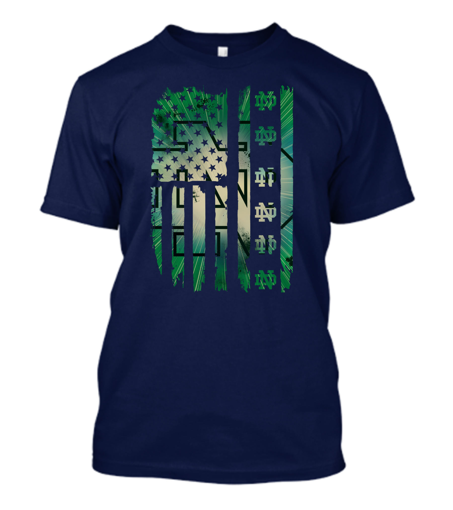 Notre Dame Nd American Flag Fighting Irish T-Shirt