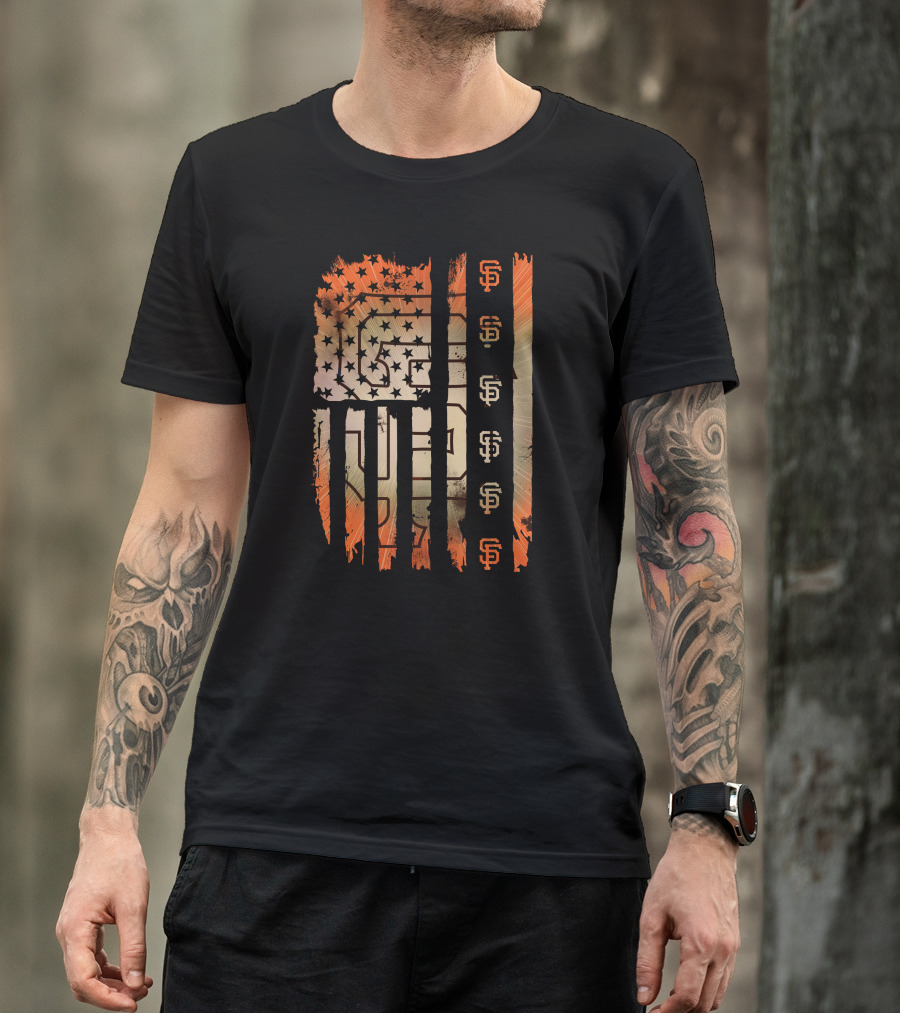 San Francisco Giants American Flag Stars Stripes T-Shirt