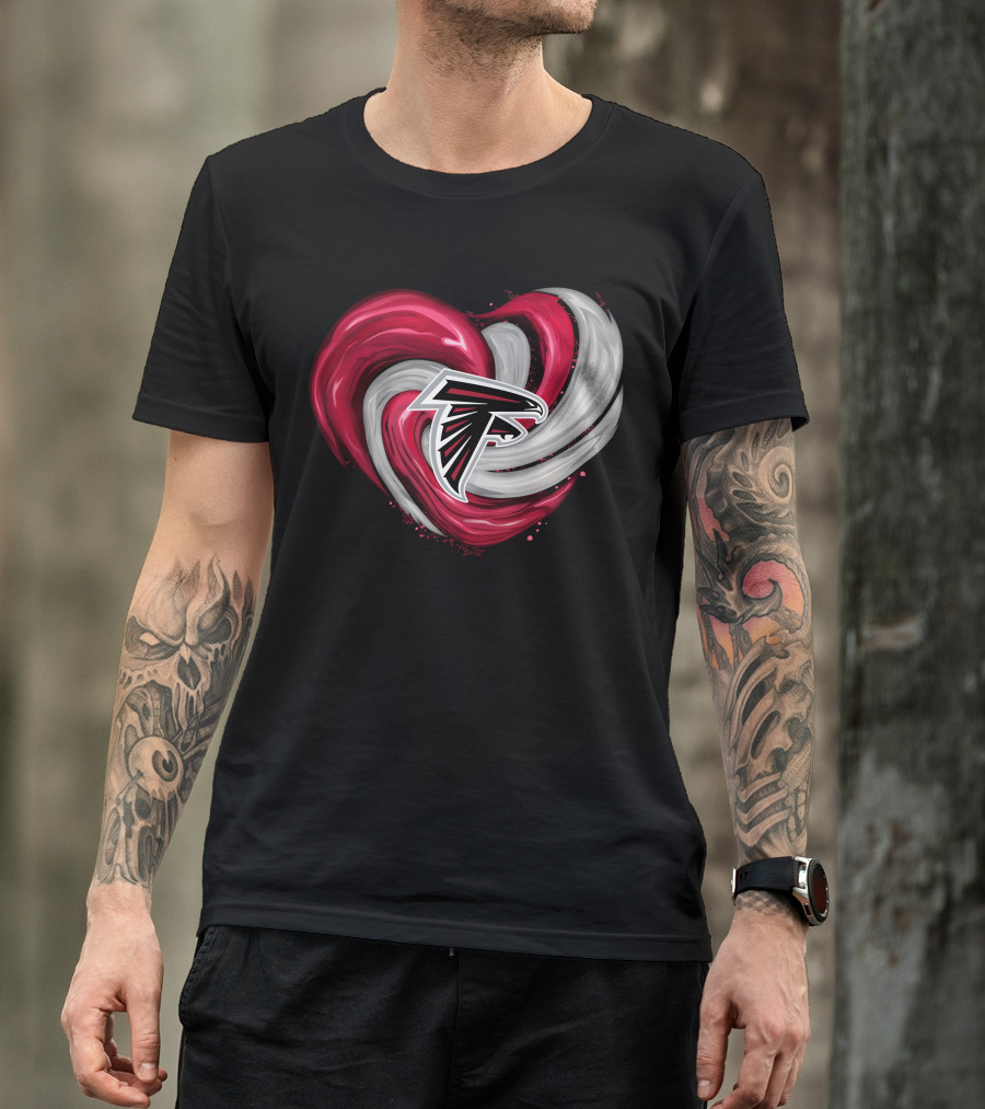Atlanta Falcons Heart Swirl Emblem T-Shirt