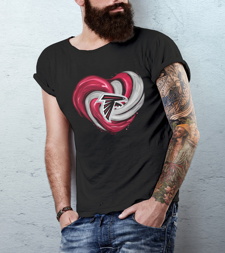 Atlanta Falcons Heart Swirl Emblem T-Shirt
