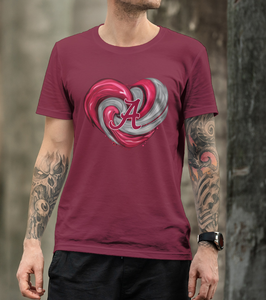 Alabama Crimson Tide Heart Swirl A T-Shirt