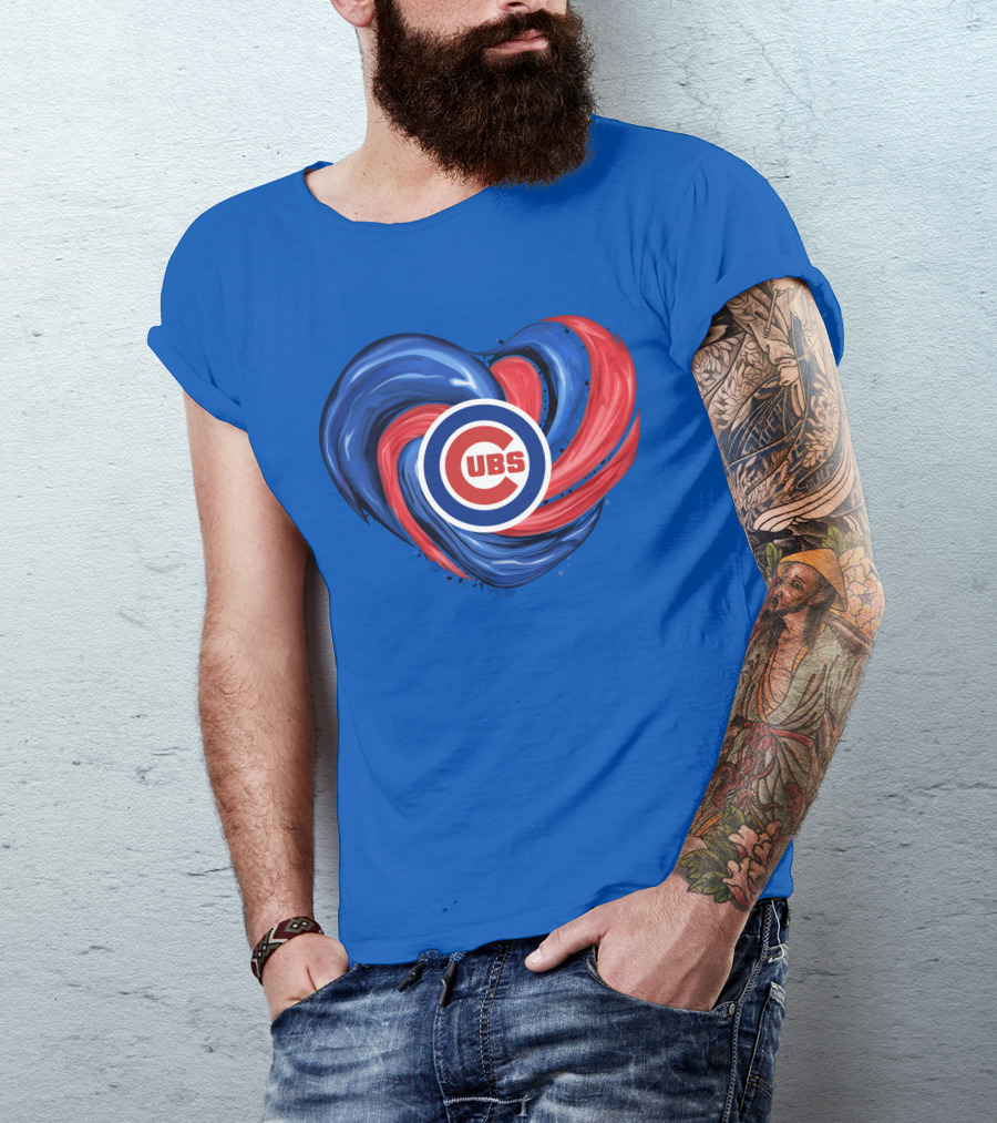 Cubs Heart Swirl Chicago Tornado T-Shirt