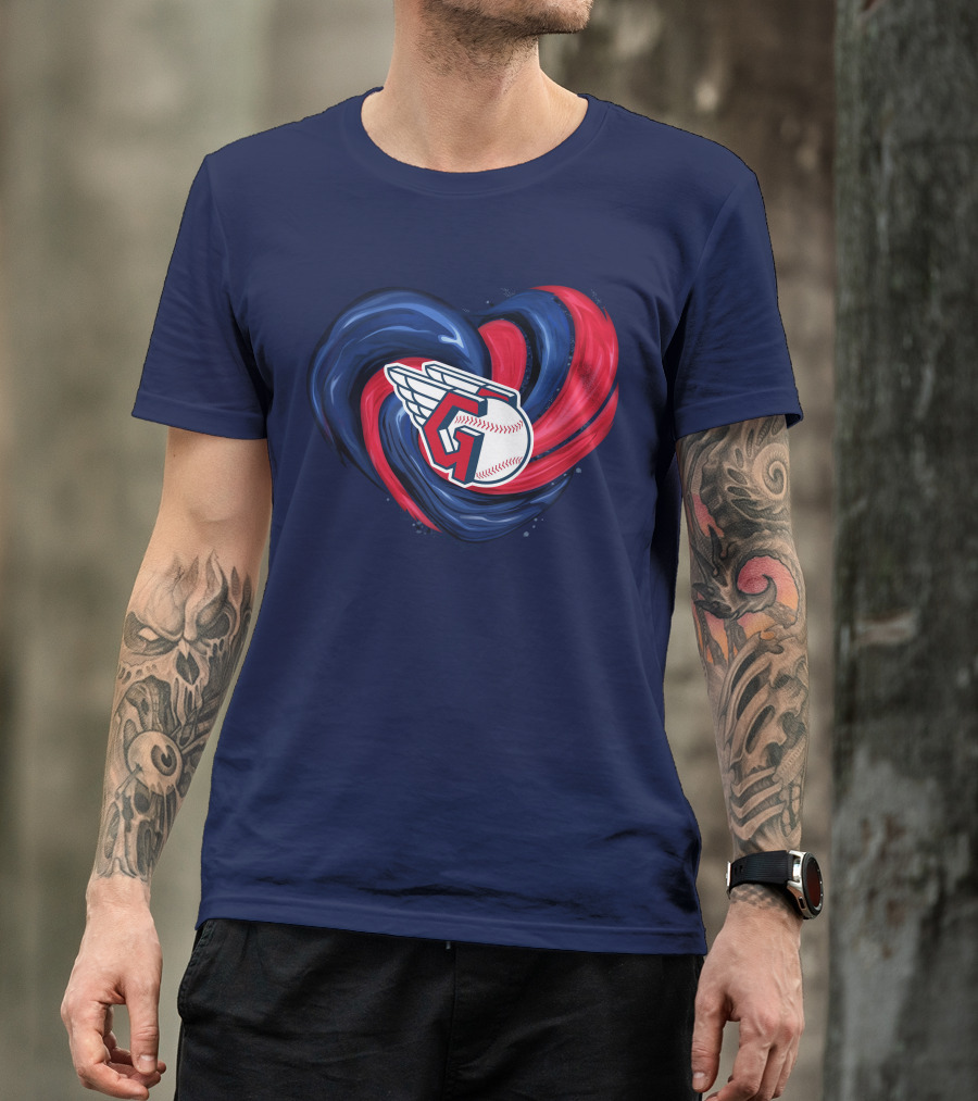 Cleveland Guardians Heart Tornado Baseball T-Shirt