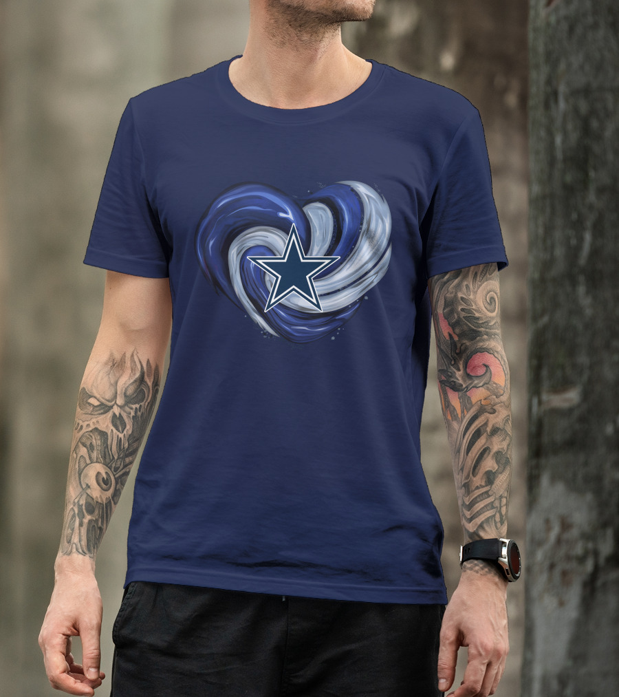 Dallas Cowboys Heart Swirl With Star T-Shirt