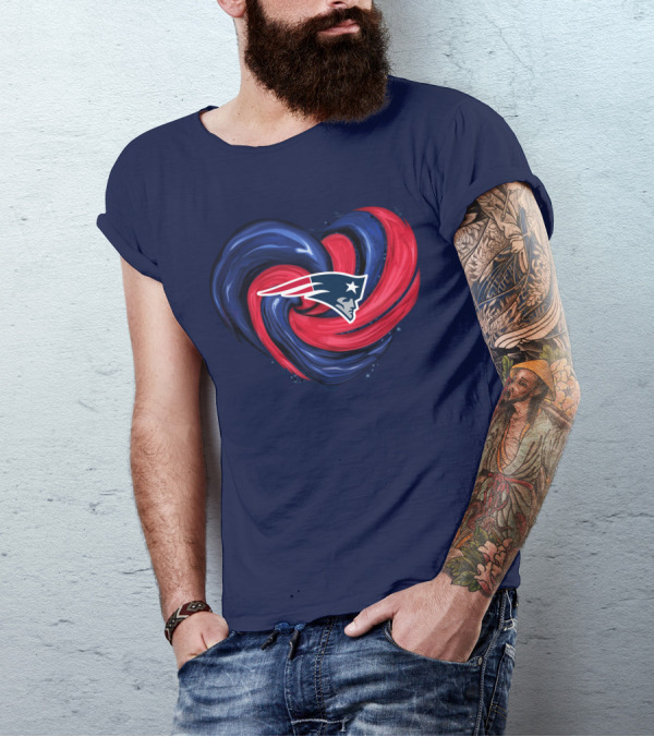 New England Patriots Heart Swirl T-Shirt