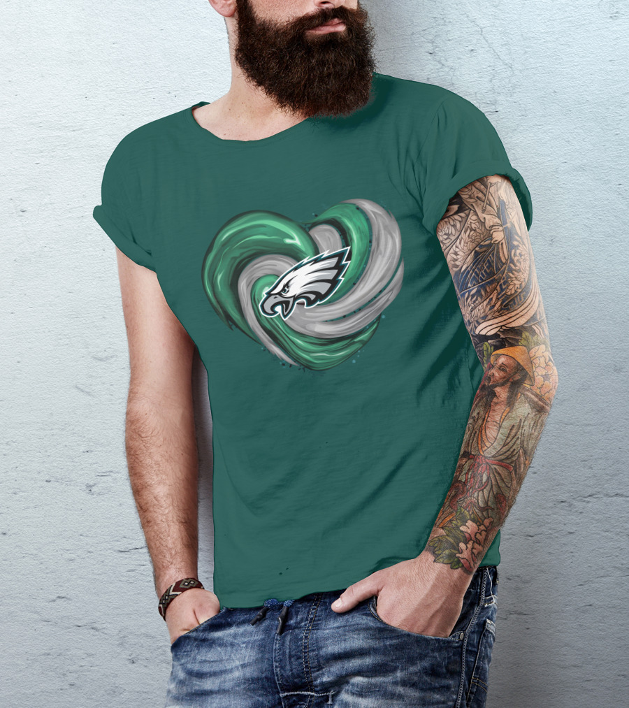 Philadelphia Eagles Heart Swirl T-Shirt