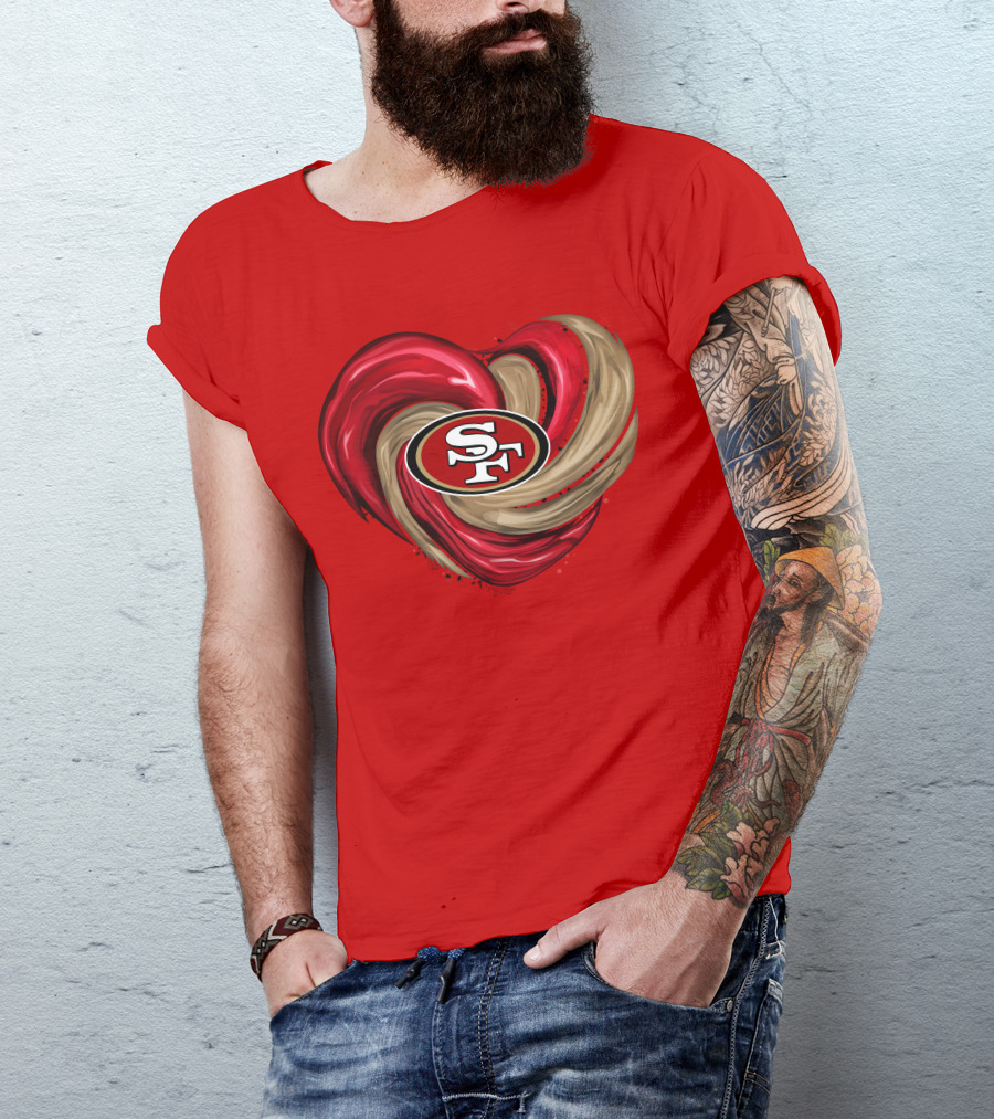 San Francisco 49ers Heart SF Logo Tornado T-Shirt