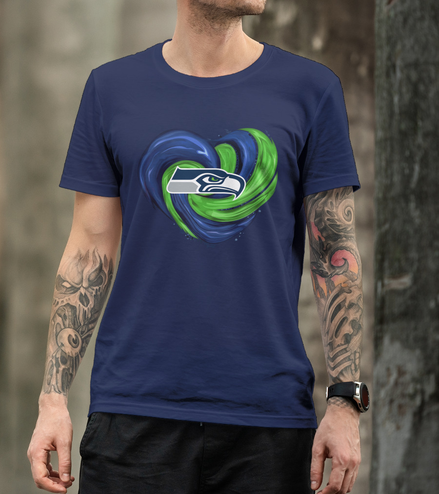 Seattle Seahawks Heart Logo Tornado T-Shirt
