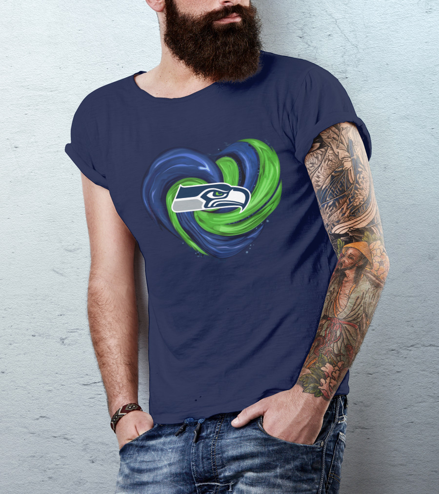 Seattle Seahawks Heart Logo Tornado T-Shirt