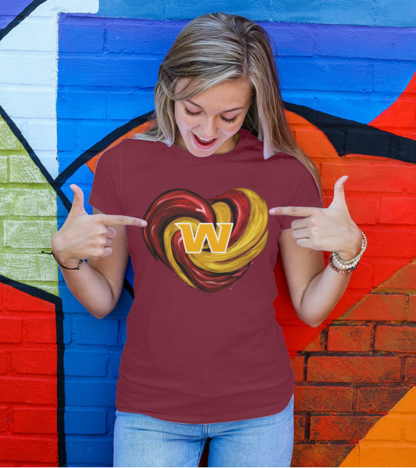 Washington Football Team Tornado Heart W Emblem T-Shirt