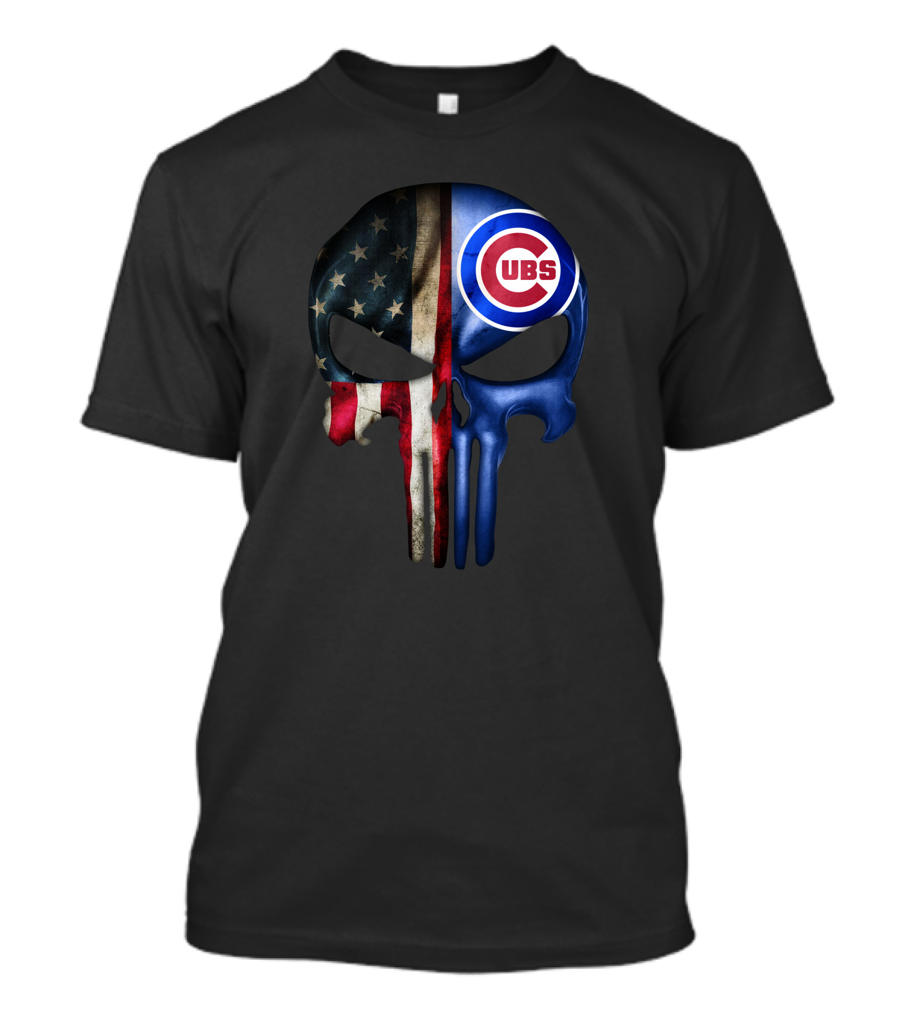 The Punisher Skull American Flag Chicago Cubs T-Shirt