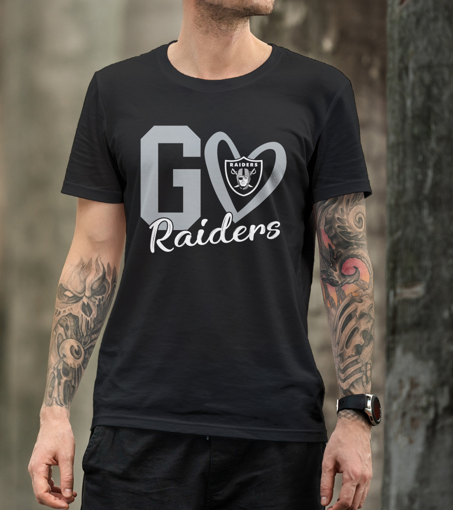 Go Raiders Heart Logo Las Vegas Raiders T-Shirt