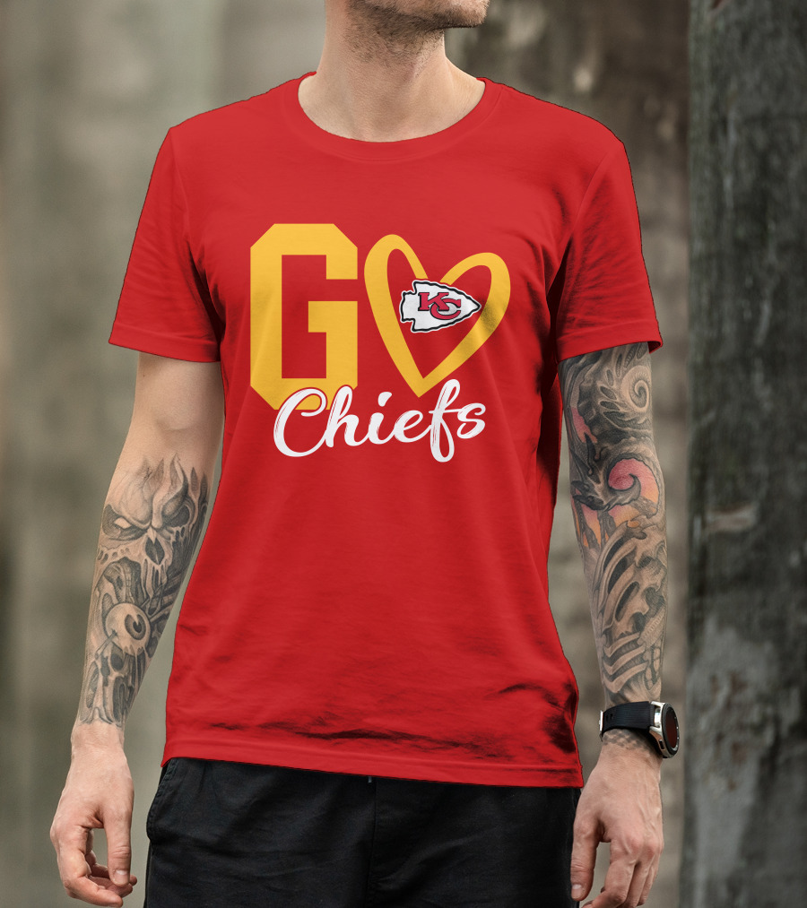 Go Chiefs KC Heart T-Shirt