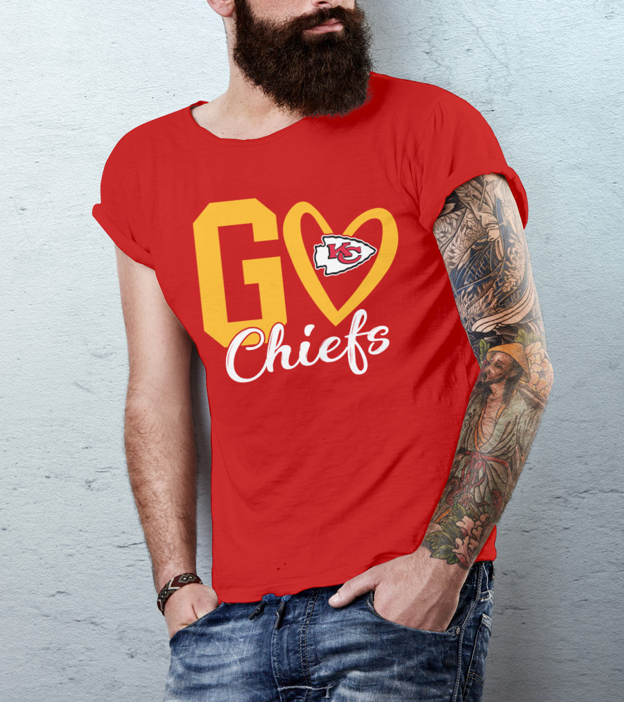 Go Chiefs KC Heart T-Shirt