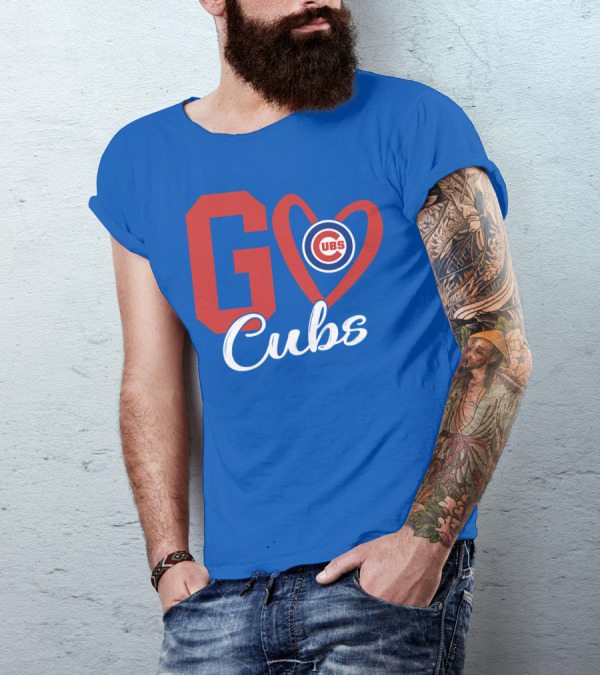 Go Cubs Love Heart With Chicago Cubs T-Shirt