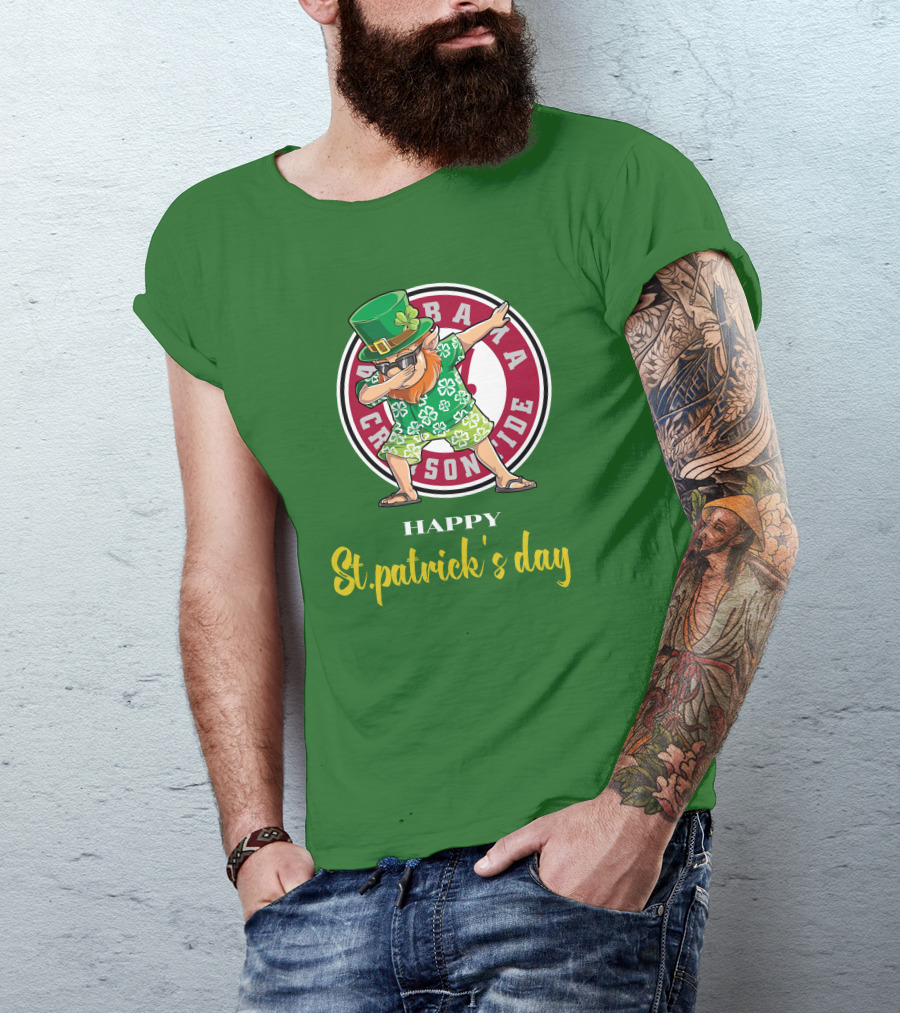 Alabama Crimson Tide Happy St Patrick's Day Dabbing Leprechaun T-Shirt