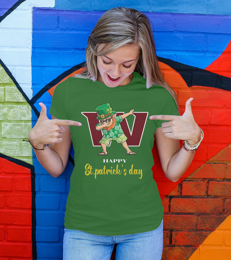 Happy St. Patrick's Day Washington Football Team Dabbing Leprechaun T-Shirt