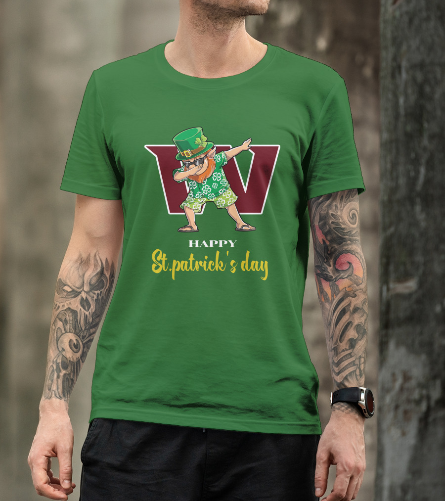 Happy St. Patrick's Day Washington Football Team Dabbing Leprechaun T-Shirt