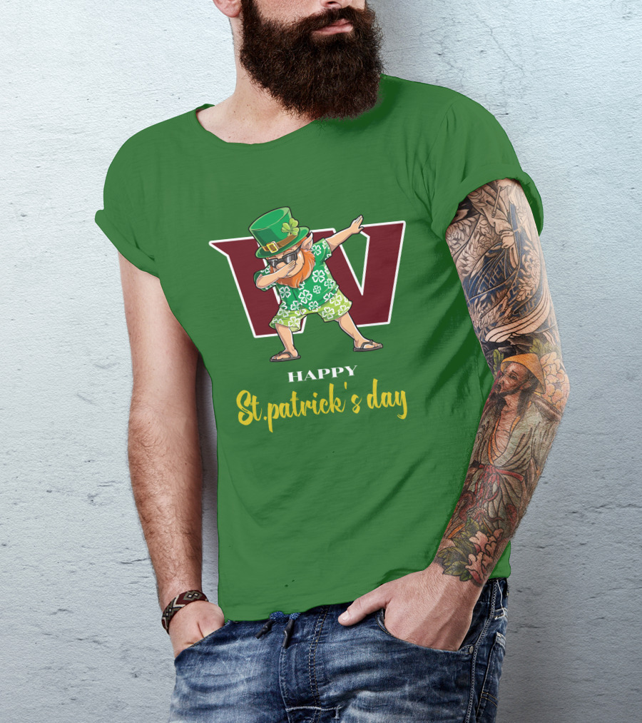 Happy St. Patrick's Day Washington Football Team Dabbing Leprechaun T-Shirt